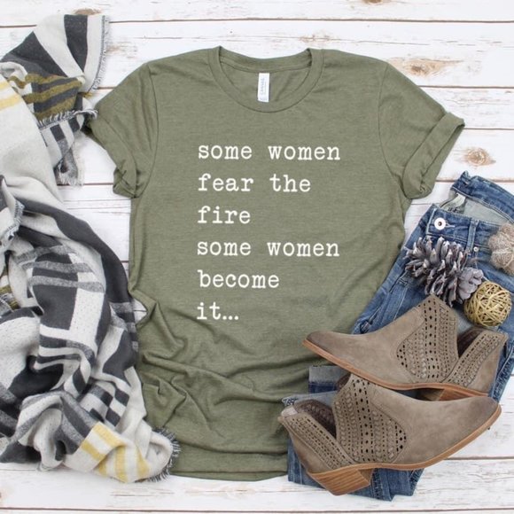 Rags & Royal Tops - Rags & Royal Fear the Fire Graphic Tee Shirt
